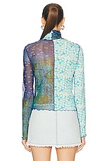 SIEDRES Cody Mesh Printed Turtleneck Top in Multi, view 4, click to view large image.