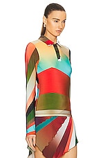 SIEDRES Duo Sun Ray Printed Polo Top in Multi, view 2, click to view large image.