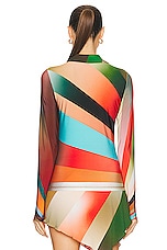 SIEDRES Duo Sun Ray Printed Polo Top in Multi, view 3, click to view large image.