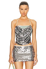 SIEDRES Nide Sequin Detailed Draped Top in Multi, view 1, click to view large image.