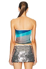 SIEDRES Nide Sequin Detailed Draped Top in Multi, view 3, click to view large image.