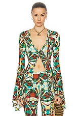 SIEDRES Hailey Fluted Long Sleeve Top in Multi, view 1, click to view large image.