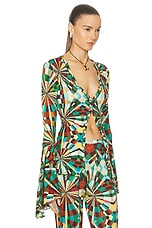 SIEDRES Hailey Fluted Long Sleeve Top in Multi, view 2, click to view large image.
