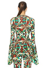 SIEDRES Hailey Fluted Long Sleeve Top in Multi, view 3, click to view large image.
