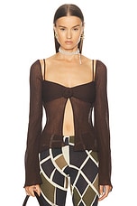 SIEDRES Dens Long Sleeve Top in Brown, view 1, click to view large image.