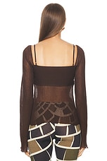 SIEDRES Dens Long Sleeve Top in Brown, view 3, click to view large image.