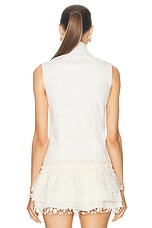 SIEDRES Yull Sleeveless Top in White, view 3, click to view large image.