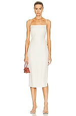 St. Agni Link Detail Dress in Cool White, view 2, click to view large image.