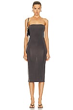 St. Agni Strapless Jersey Midi Dress in Graphite, view 1, click to view large image.