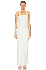 St. Agni Linen Bias Maxi Dress in Ivory, view 1, click to view large image.
