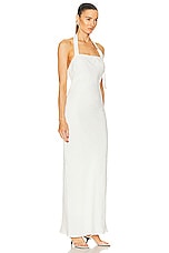 St. Agni Linen Bias Maxi Dress in Ivory, view 2, click to view large image.
