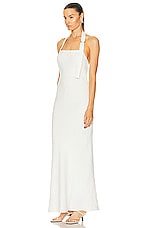 St. Agni Linen Bias Maxi Dress in Ivory, view 3, click to view large image.