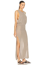 St. Agni Mesh Tuck Back Maxi Dress in Fog, view 2, click to view large image.