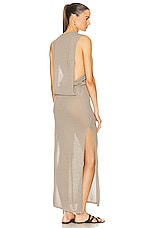 St. Agni Mesh Tuck Back Maxi Dress in Fog, view 3, click to view large image.