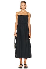 St. Agni Relaxed Drawstring Dress in Black, view 1, click to view large image.