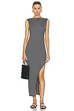 St. Agni Cut Away Knit Dress in Stone Grey, view 1, click to view large image.