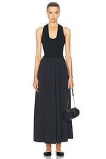St. Agni Plunge Neck Dress in Black, view 1, click to view large image.