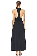 St. Agni Plunge Neck Dress in Black, view 3, click to view large image.