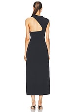 St. Agni Asymmetric Tuck Dress in Black, view 5, click to view large image.