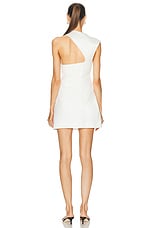 St. Agni Asymmetric Tuck Mini Dress in White, view 4, click to view large image.