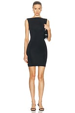 St. Agni Cupro Jersey Mini Dress in Black, view 1, click to view large image.