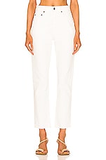 St. Agni High Waist Crop Straight in Off White, view 1, click to view large image.