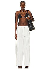 St. Agni Relaxed Drawstring Pant in White, view 4, click to view large image.