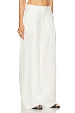 St. Agni Tailored Linen Pant in Ivory, view 2, click to view large image.