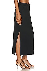 St. Agni Low Waisted Tailored Skirt in Black, view 2, click to view large image.