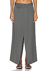 St. Agni Deconstructed Waist Maxi Skirt in Pewter Grey, view 1, click to view large image.