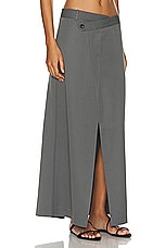 St. Agni Deconstructed Waist Maxi Skirt in Pewter Grey, view 2, click to view large image.