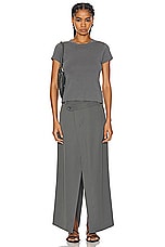 St. Agni Deconstructed Waist Maxi Skirt in Pewter Grey, view 4, click to view large image.