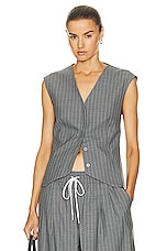 St. Agni Wool Vest in Chalk Stripe, view 1, click to view large image.