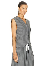 St. Agni Wool Vest in Chalk Stripe, view 2, click to view large image.