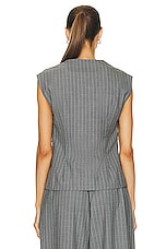 St. Agni Wool Vest in Chalk Stripe, view 3, click to view large image.