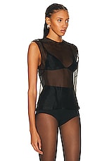 St. Agni Sheer Organza Top in Black, view 2, click to view large image.