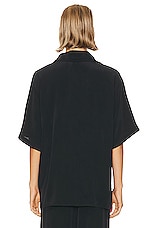 St. Agni Unisex Silk Shirt in Washed Black, view 3, click to view large image.
