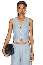St. Agni Carter Vest in Stone Blue, view 1, click to view large image.