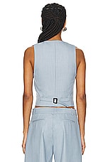 St. Agni Carter Vest in Stone Blue, view 3, click to view large image.