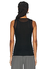 St. Agni Semi Sheer Double Layer Tank Top in Black, view 3, click to view large image.