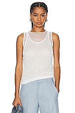 St. Agni Semi Sheer Double Layer Tank Top in White, view 1, click to view large image.