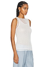 St. Agni Semi Sheer Double Layer Tank Top in White, view 2, click to view large image.