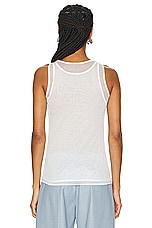 St. Agni Semi Sheer Double Layer Tank Top in White, view 3, click to view large image.