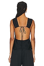 St. Agni Pinstripe Silk Top in Black, view 4, click to view large image.