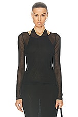 St. Agni Semi Sheer Loop Top in Black, view 1, click to view large image.
