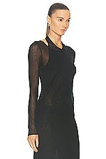 St. Agni Semi Sheer Loop Top in Black, view 2, click to view large image.