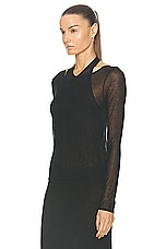 St. Agni Semi Sheer Loop Top in Black, view 3, click to view large image.