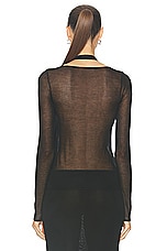 St. Agni Semi Sheer Loop Top in Black, view 4, click to view large image.