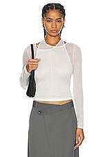 St. Agni Semi Sheer Loop Top in White, view 1, click to view large image.