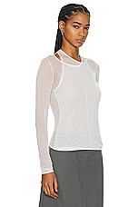 St. Agni Semi Sheer Loop Top in White, view 2, click to view large image.